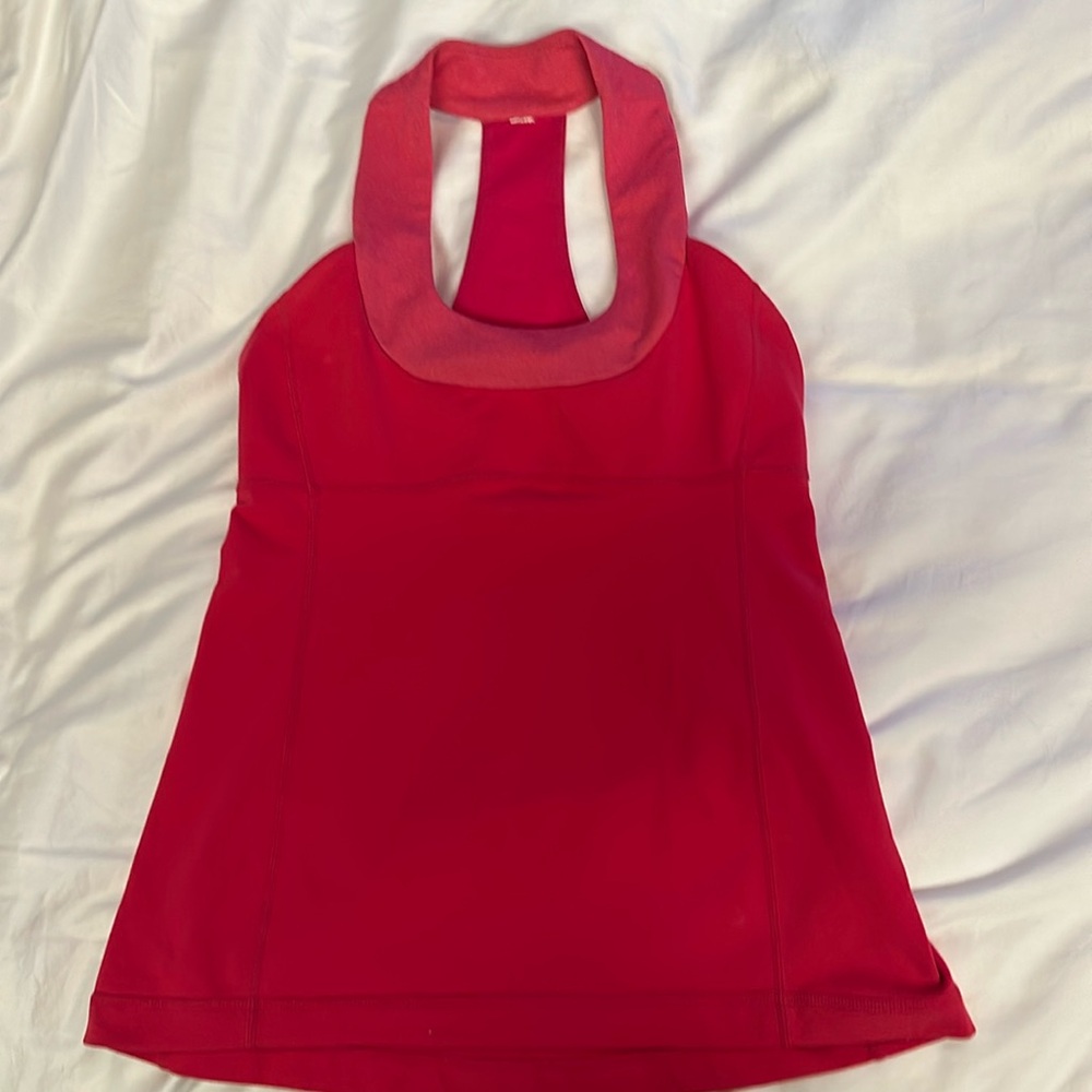 Lululemon Racerback Tank with shelf bra in Pink - size 6